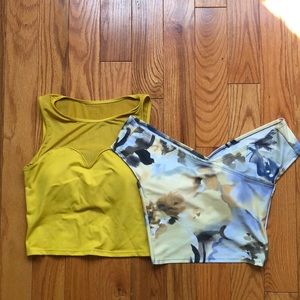 2 Kortni Jeane Netted Sweetheart & Over the Shoulder / OTS tops